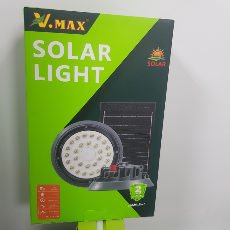 چراغ خورشیدی سوله ای 400 وات V.MAX مدل V-74400